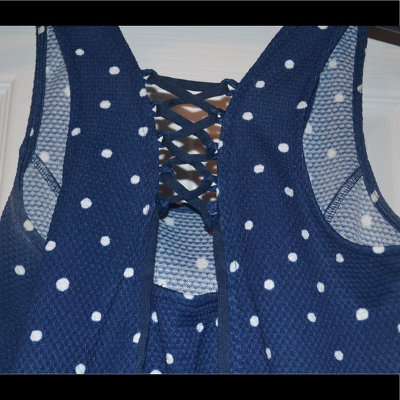 Blue and White Polka Dot Dress - Picture 4 of 5